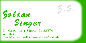 zoltan singer business card